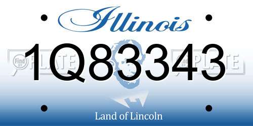 1Q83343 Illinois License Plate