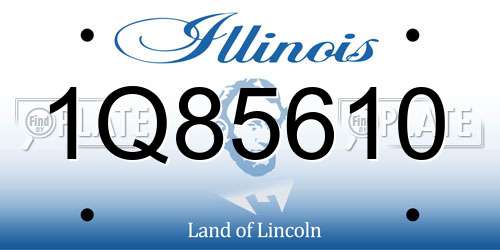 1Q85610 Illinois License Plate