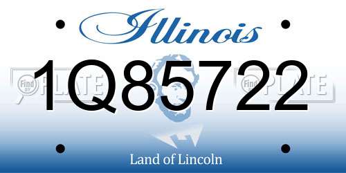 1Q85722 Illinois License Plate