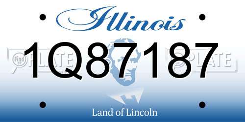 1Q87187 Illinois License Plate