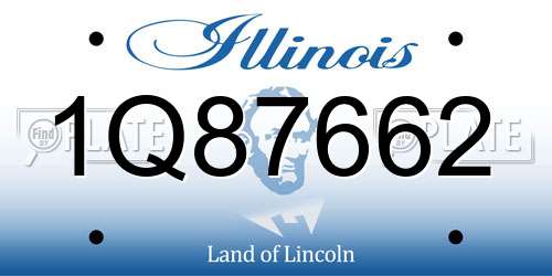 1Q87662 Illinois License Plate