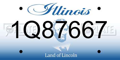 1Q87667 Illinois License Plate