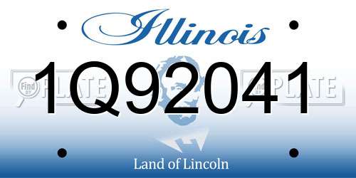 1Q92041 Illinois License Plate