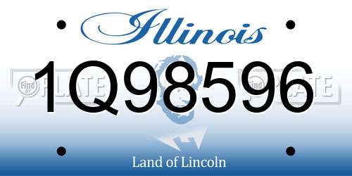 1Q98596 Illinois License Plate
