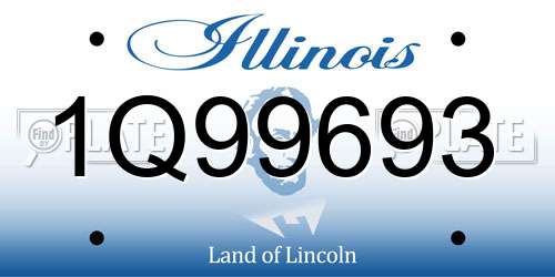 1Q99693 Illinois License Plate