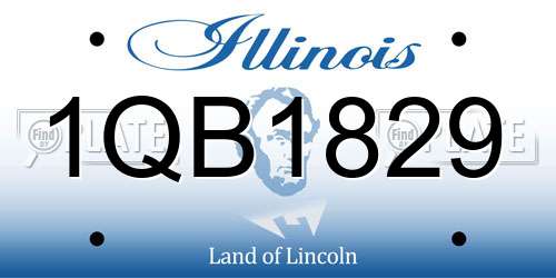 1QB1829 Illinois License Plate