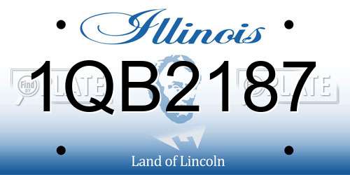 1QB2187 Illinois License Plate