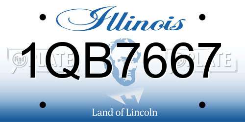 1QB7667 Illinois License Plate