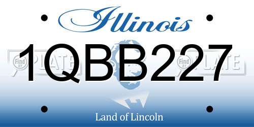 1QBB227 Illinois License Plate
