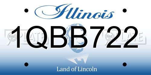 1QBB722 Illinois License Plate