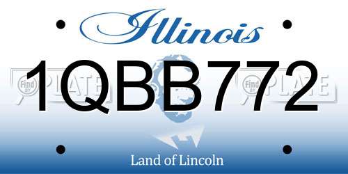 1QBB772 Illinois License Plate