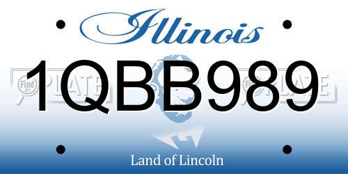 1QBB989 Illinois License Plate