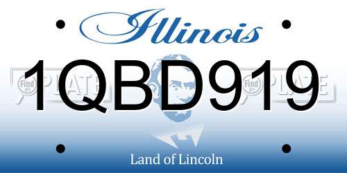 1QBD919 Illinois License Plate