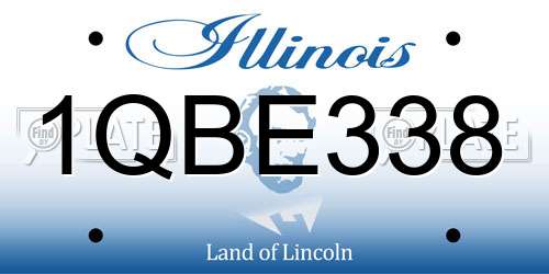 1QBE338 Illinois License Plate