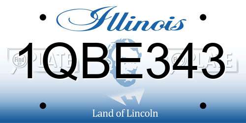 1QBE343 Illinois License Plate