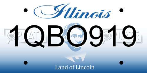 1QBO919 Illinois License Plate