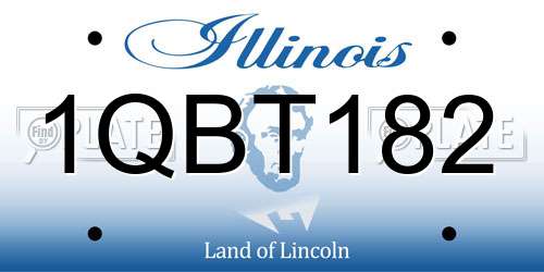 1QBT182 Illinois License Plate