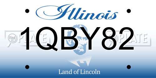 1QBY82 Illinois License Plate