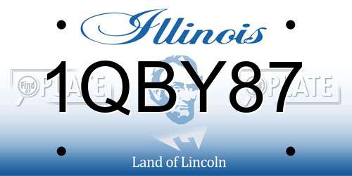 1QBY87 Illinois License Plate