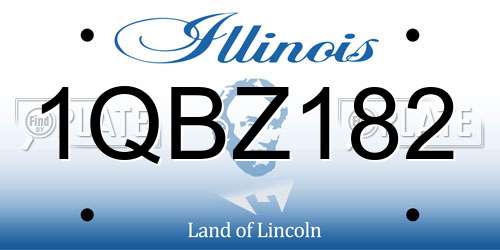 1QBZ182 Illinois License Plate