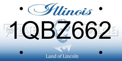 1QBZ662 Illinois License Plate