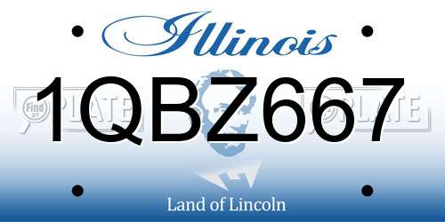1QBZ667 Illinois License Plate