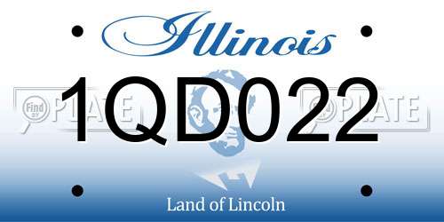 1QD022 Illinois License Plate