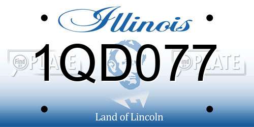 1QD077 Illinois License Plate