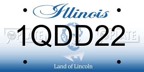 1QDD22 Illinois License Plate