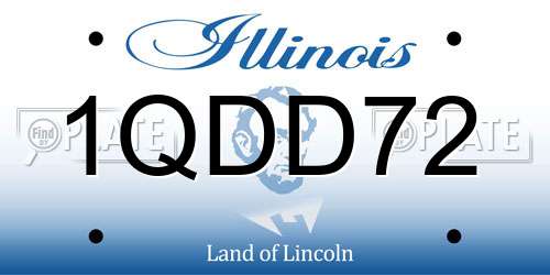 1QDD72 Illinois License Plate