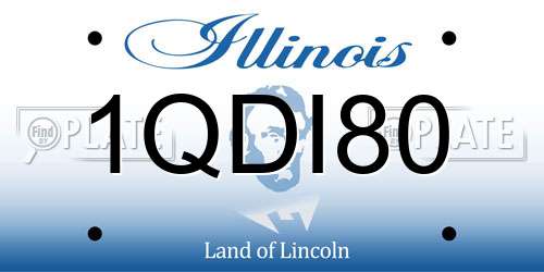 1QDI80 Illinois License Plate