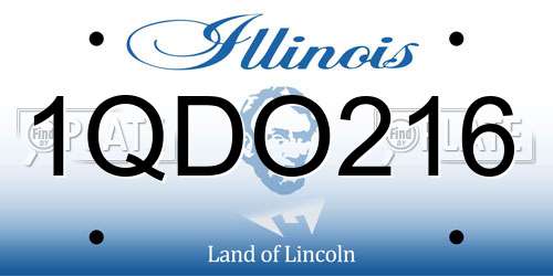 1QDO216 Illinois License Plate