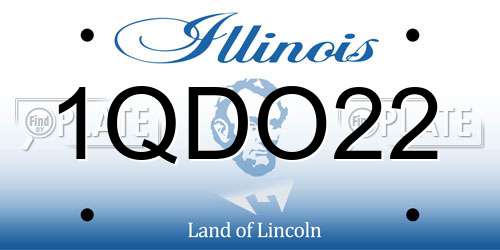 1QDO22 Illinois License Plate