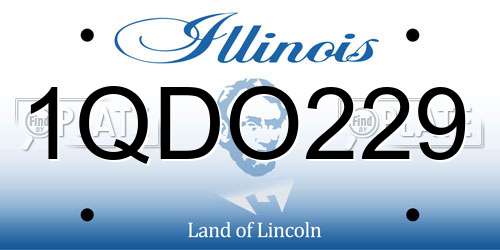 1QDO229 Illinois License Plate