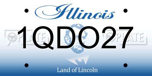 1QDO27 Illinois License Plate