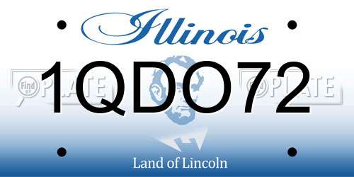1QDO72 Illinois License Plate