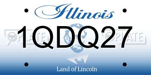 1QDQ27 Illinois License Plate