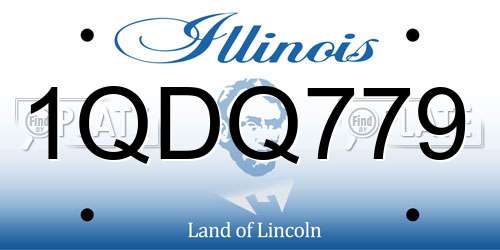 1QDQ779 Illinois License Plate