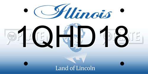 1QHD18 Illinois License Plate