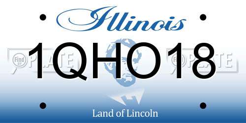 1QHO18 Illinois License Plate