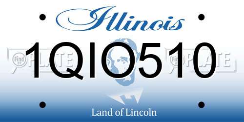 1QIO510 Illinois License Plate
