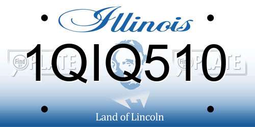 1QIQ510 Illinois License Plate