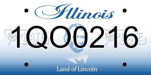 1QO0216 Illinois License Plate