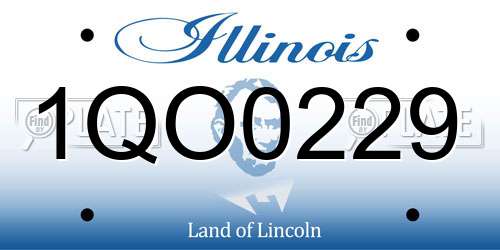 1QO0229 Illinois License Plate