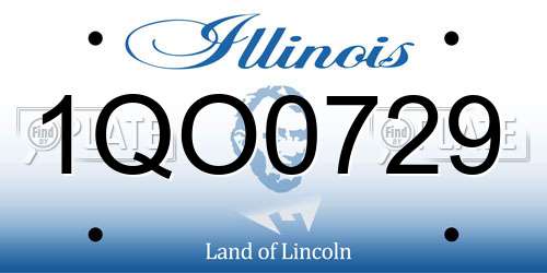 1QO0729 Illinois License Plate