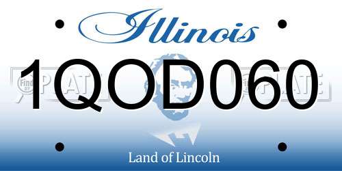 1QOD060 Illinois License Plate