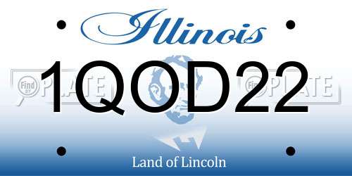 1QOD22 Illinois License Plate