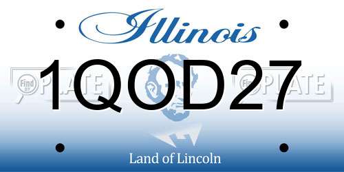 1QOD27 Illinois License Plate
