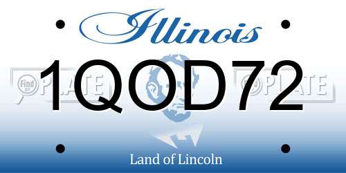 1QOD72 Illinois License Plate