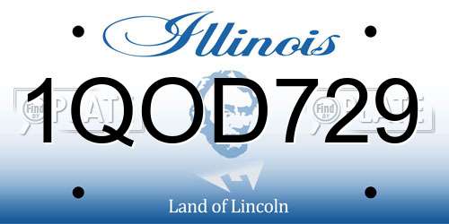 1QOD729 Illinois License Plate